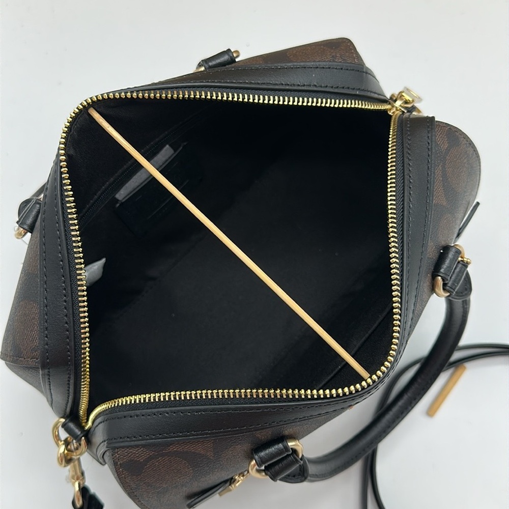 Coach Charcoal Satchel with Gold Accents - Picture 10 of 15